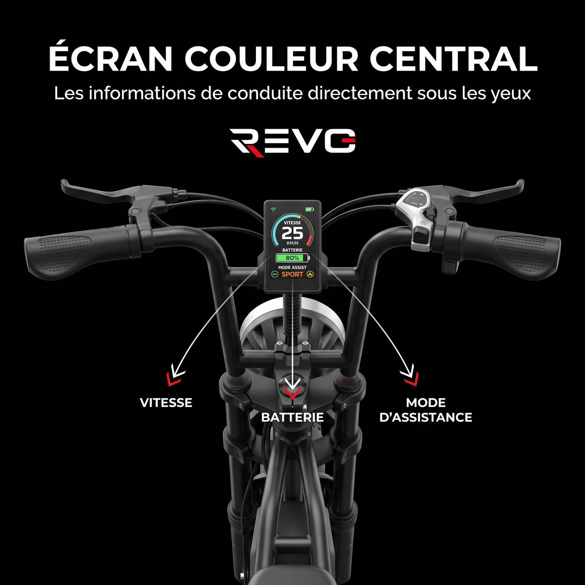Vélo Électrique Fat Bike REVO Drifter 16 – 250 W, Batterie Amovible 48 V 13 Ah, Pneus 16 × 3.0" & Suspensions