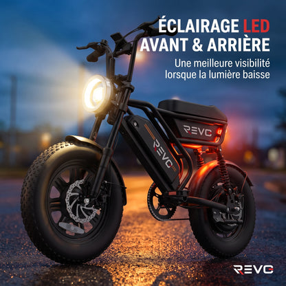 Vélo Électrique Fat Bike REVO Drifter 16 – 250 W, Batterie Amovible 48 V 13 Ah, Pneus 16 × 3.0" & Suspensions