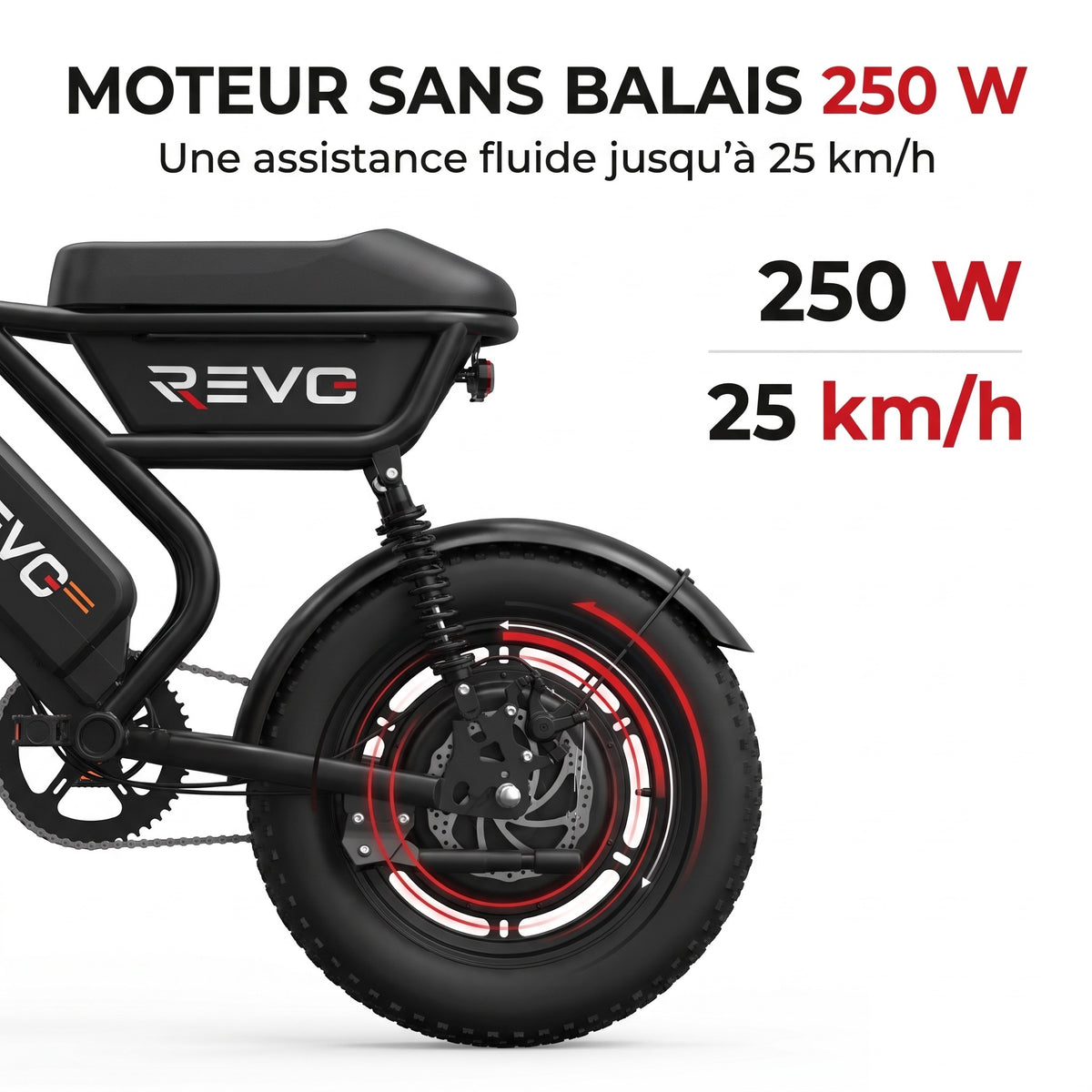 Vélo Électrique Fat Bike REVO Drifter 16 – 250 W, Batterie Amovible 48 V 13 Ah, Pneus 16 × 3.0" & Suspensions