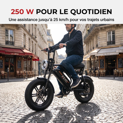 Vélo Électrique Fat Bike REVO Drifter 16 – 250 W, Batterie Amovible 48 V 13 Ah, Pneus 16 × 3.0" & Suspensions