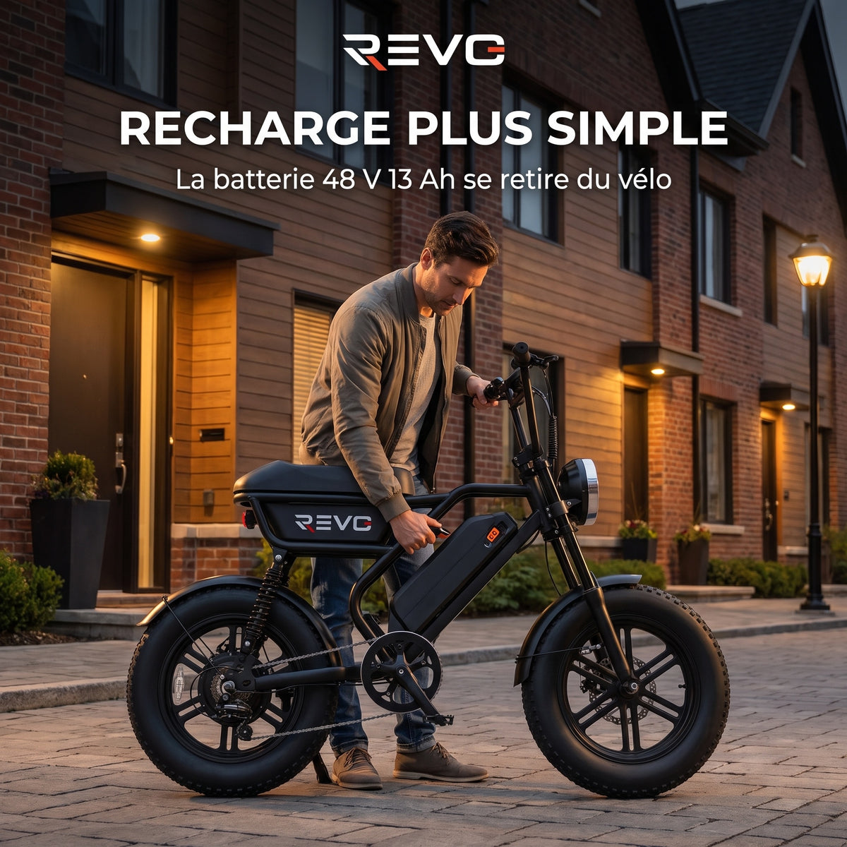 Vélo Électrique Fat Bike REVO Drifter 16 – 250 W, Batterie Amovible 48 V 13 Ah, Pneus 16 × 3.0" & Suspensions