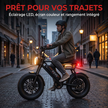 Vélo Électrique Fat Bike REVO Drifter 16 – 250 W, Batterie Amovible 48 V 13 Ah, Pneus 16 × 3.0" & Suspensions