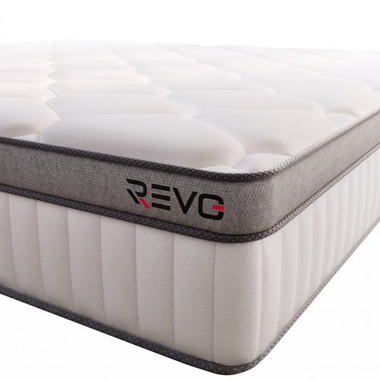 Matelas Hybride REVO Noctis 25 – 140 × 200 cm, 25 cm, Ressorts Ensachés, 7 Zones & Fermeté H3
