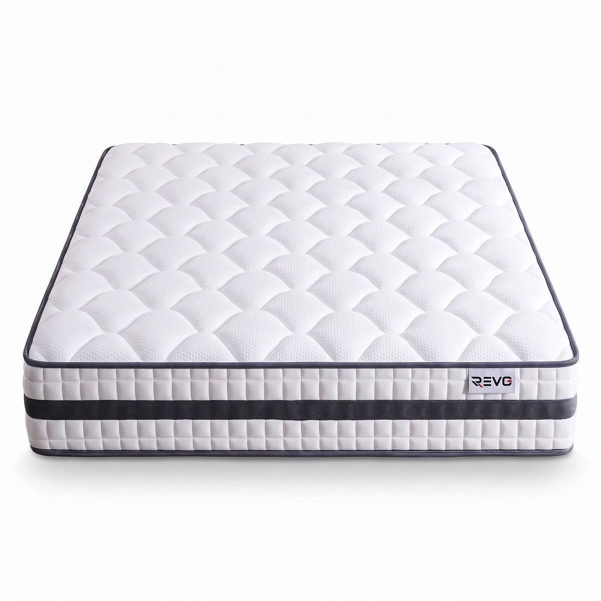 Matelas Hybride REVO Calyra 22 – 140 × 190 cm – 22 cm – 400 Ressorts Ensachés, Mousse Mémoire Gel & Soutien 7 Zones