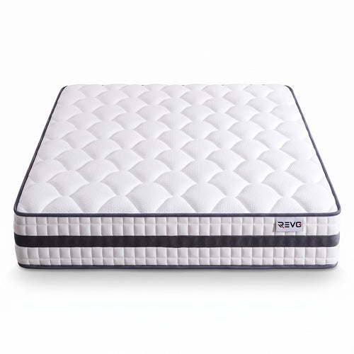 Matelas Hybride REVO Calyra 22 – 140 × 190 cm – 22 cm – 400 Ressorts Ensachés, Mousse Mémoire Gel & Soutien 7 Zones