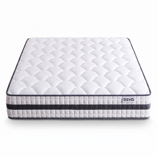 Matelas Hybride REVO Calyra 22 – 140 × 190 cm – 22 cm – 400 Ressorts Ensachés, Mousse Mémoire Gel & Soutien 7 Zones