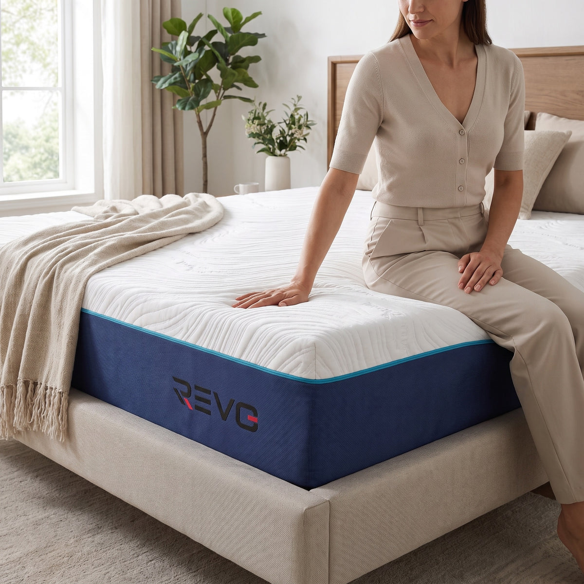 Matelas REVO Silena 20 – 140 × 190 cm – Mousse à Mémoire de Forme – 7 Zones de Confort – Réversible