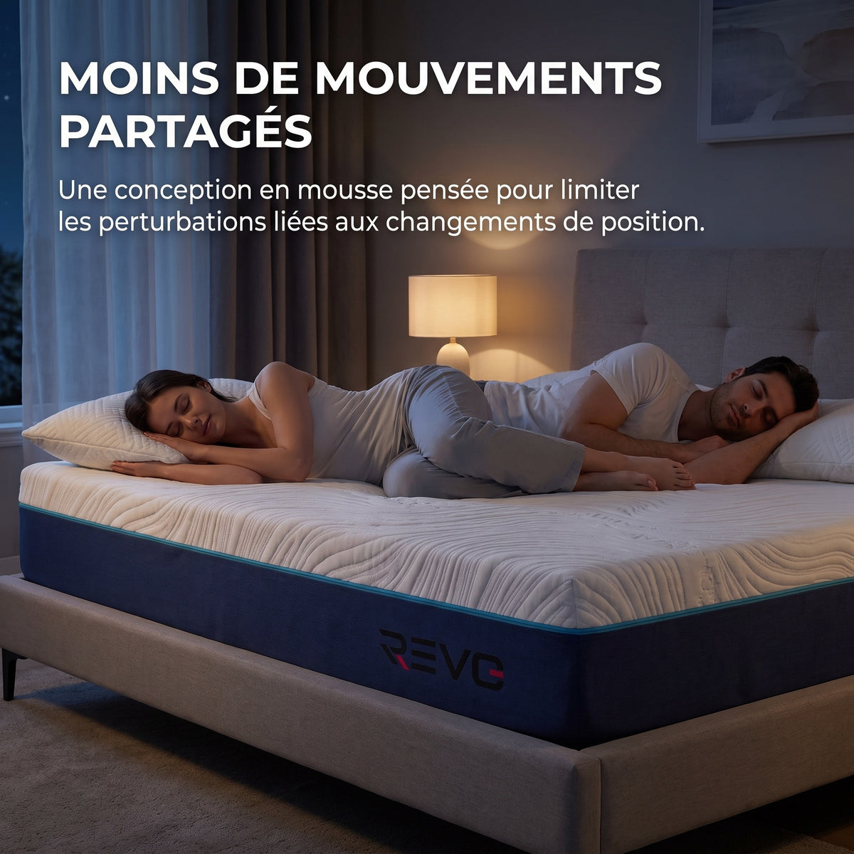 Matelas REVO Silena 20 – 140 × 190 cm – Mousse à Mémoire de Forme – 7 Zones de Confort – Réversible