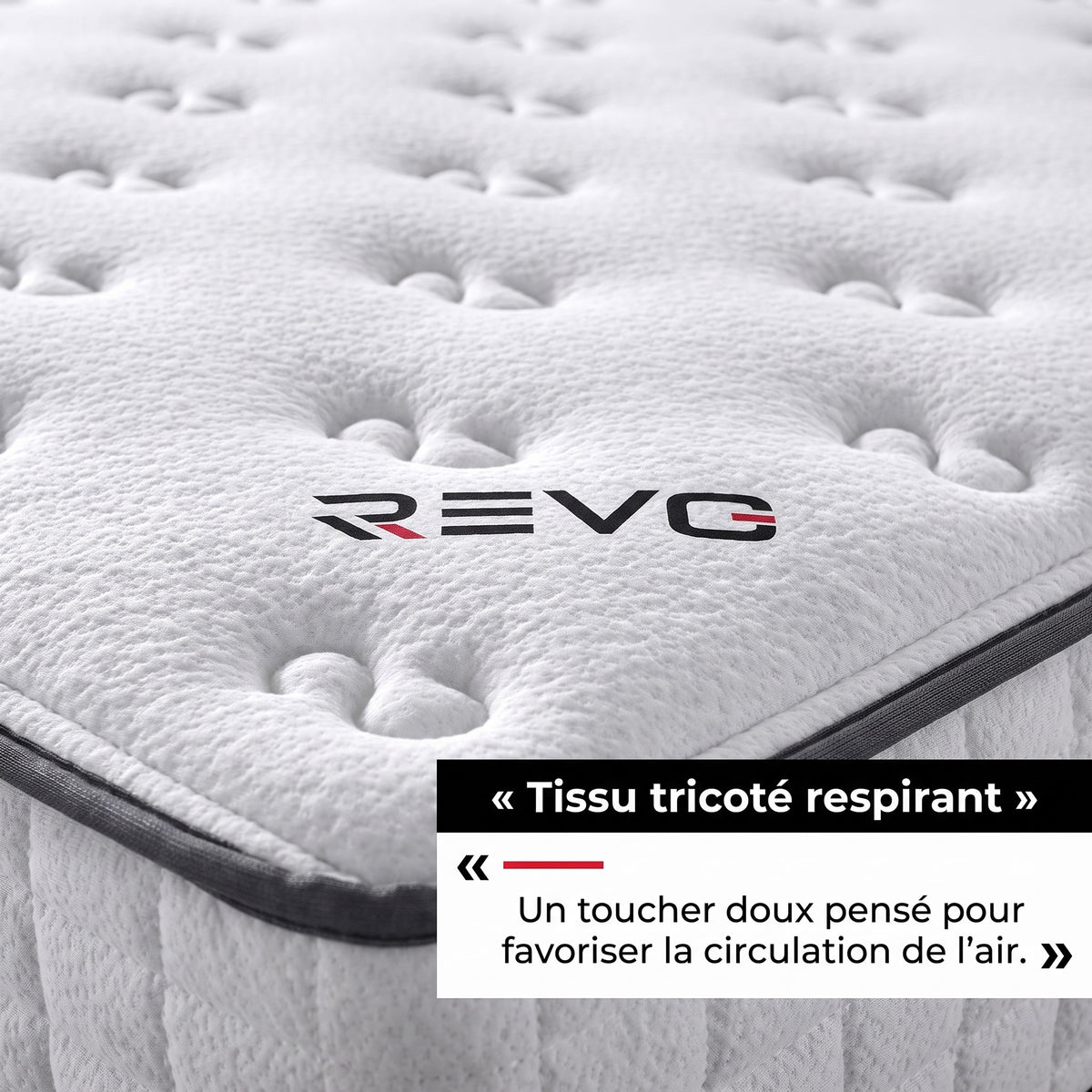 Matelas REVO Nuvéa 22 – 90 × 190 cm – Mousse à Mémoire de Forme – 22 cm – Réversible & Respirant