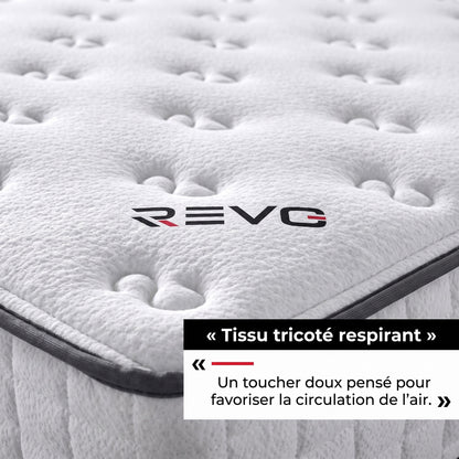 Matelas REVO Nuvéa 22 – 90 × 190 cm – Mousse à Mémoire de Forme – 22 cm – Réversible & Respirant