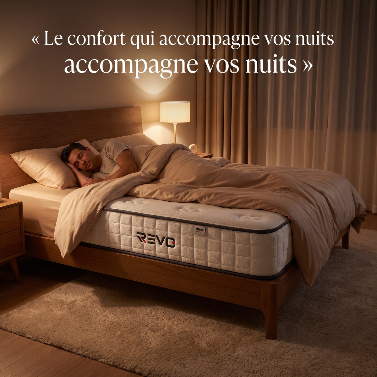 Matelas REVO Nuvéa 22 – 90 × 190 cm – Mousse à Mémoire de Forme – 22 cm – Réversible & Respirant