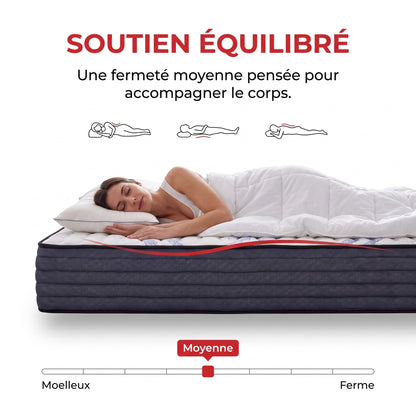 Matelas REVO Altessa 30 – 160 × 200 cm – Épaisseur 30 cm – Mousse à Mémoire de Forme & Latex – Réversible