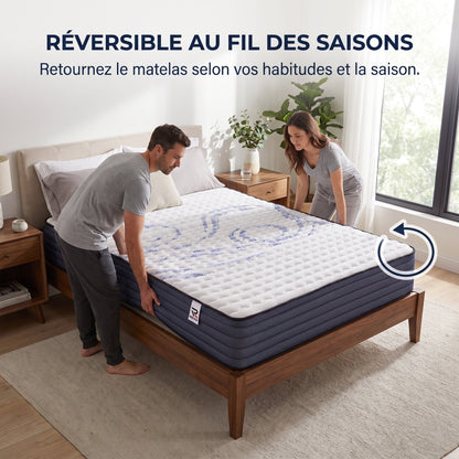 Matelas REVO Altessa 30 – 160 × 200 cm – Épaisseur 30 cm – Mousse à Mémoire de Forme & Latex – Réversible