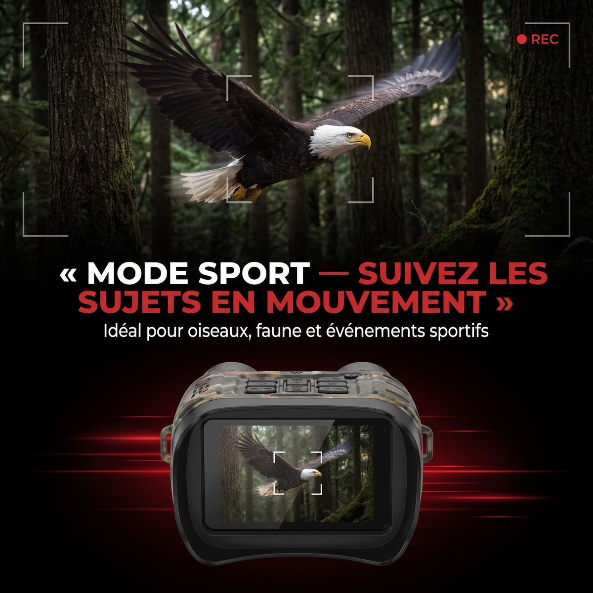 Jumelles Vision Nocturne REVO Lynx 600 – 4K UHD, Photos 112 MP, Portée IR jusqu’à 600 m & Zoom Numérique 18x