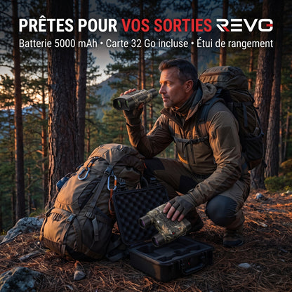 Jumelles Vision Nocturne REVO Lynx 600 – 4K UHD, Photos 112 MP, Portée IR jusqu’à 600 m & Zoom Numérique 18x