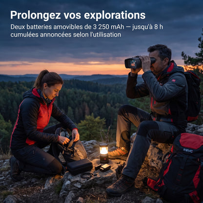 Jumelles de Vision Nocturne REVO Noctis 500 – Couleur & Infrarouge, Vidéo 4K, Zoom 16×, Portée jusqu’à 500 m