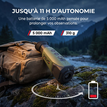 Monoculaire Thermique REVO Thermis 410 – Résolution IR 256 × 192, Détection jusqu’à 410 m, Zoom 8× & IP67