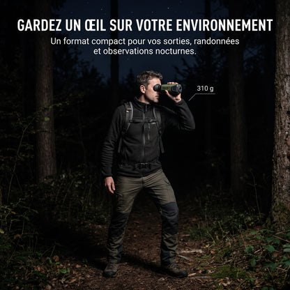 Monoculaire Thermique REVO Thermis 410 – Résolution IR 256 × 192, Détection jusqu’à 410 m, Zoom 8× & IP67
