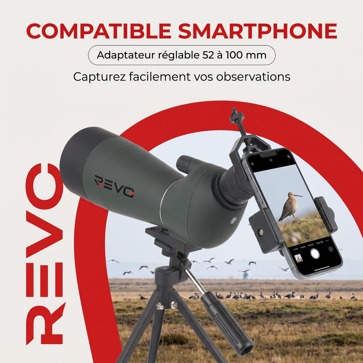 Longue-Vue REVO Falcon 80 – Zoom 20–60x, Objectif 80 mm, Prisme BAK4 & Optique FMC HD