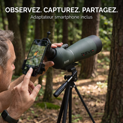 Longue-Vue REVO Falcon 80 – Zoom 20–60x, Objectif 80 mm, Prisme BAK4 & Optique FMC HD