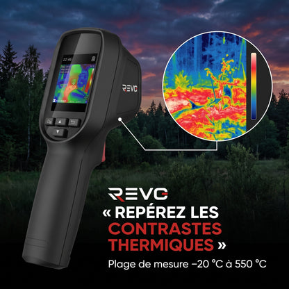 Caméra Thermique REVO HeatScan 550 – Imagerie 240 × 240, Mesure −20 à 550 °C & Détection Thermique 25 Hz