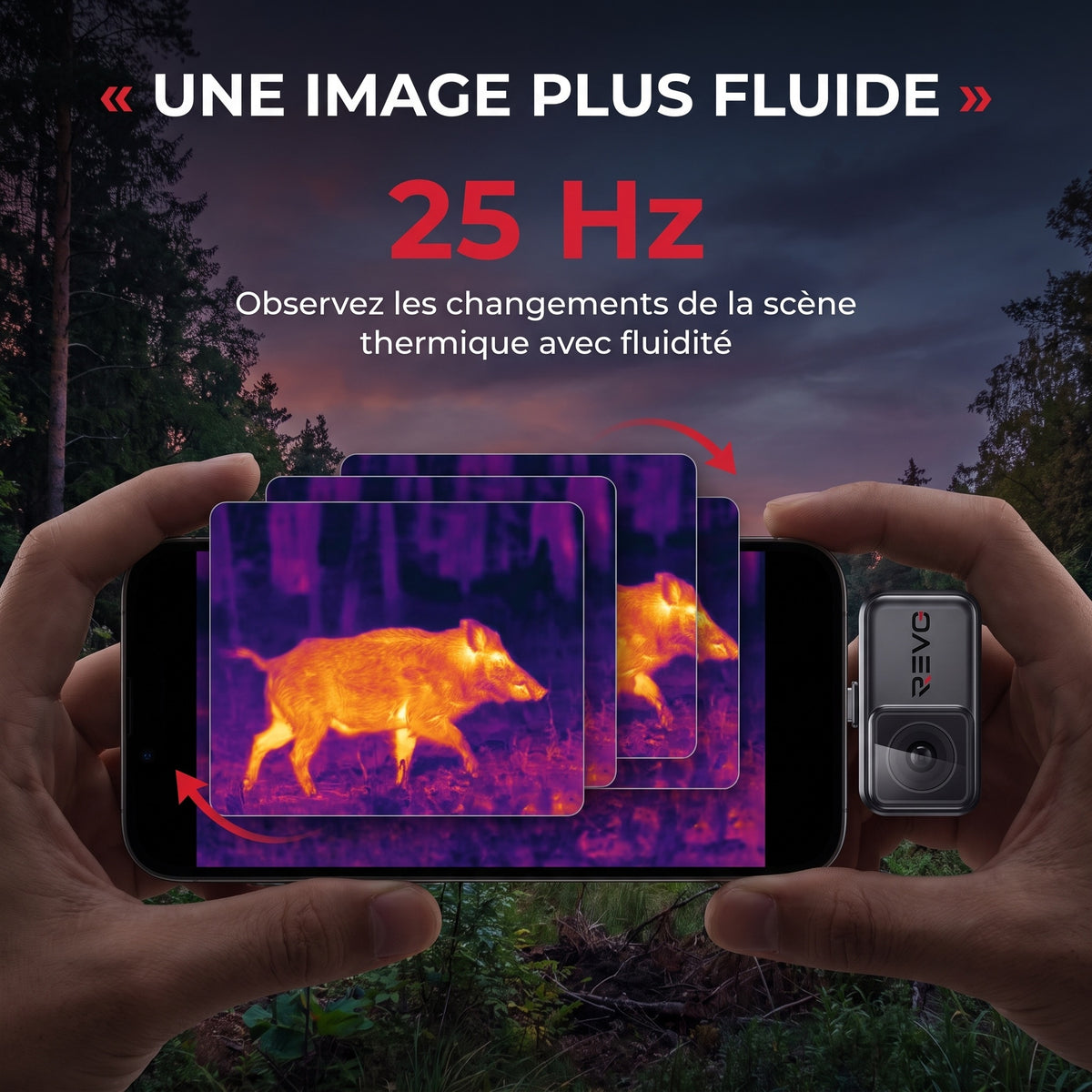 Caméra Thermique Smartphone REVO WildScan 256 – 256 × 192, 25 Hz – Chasse, Observation & Plein Air
