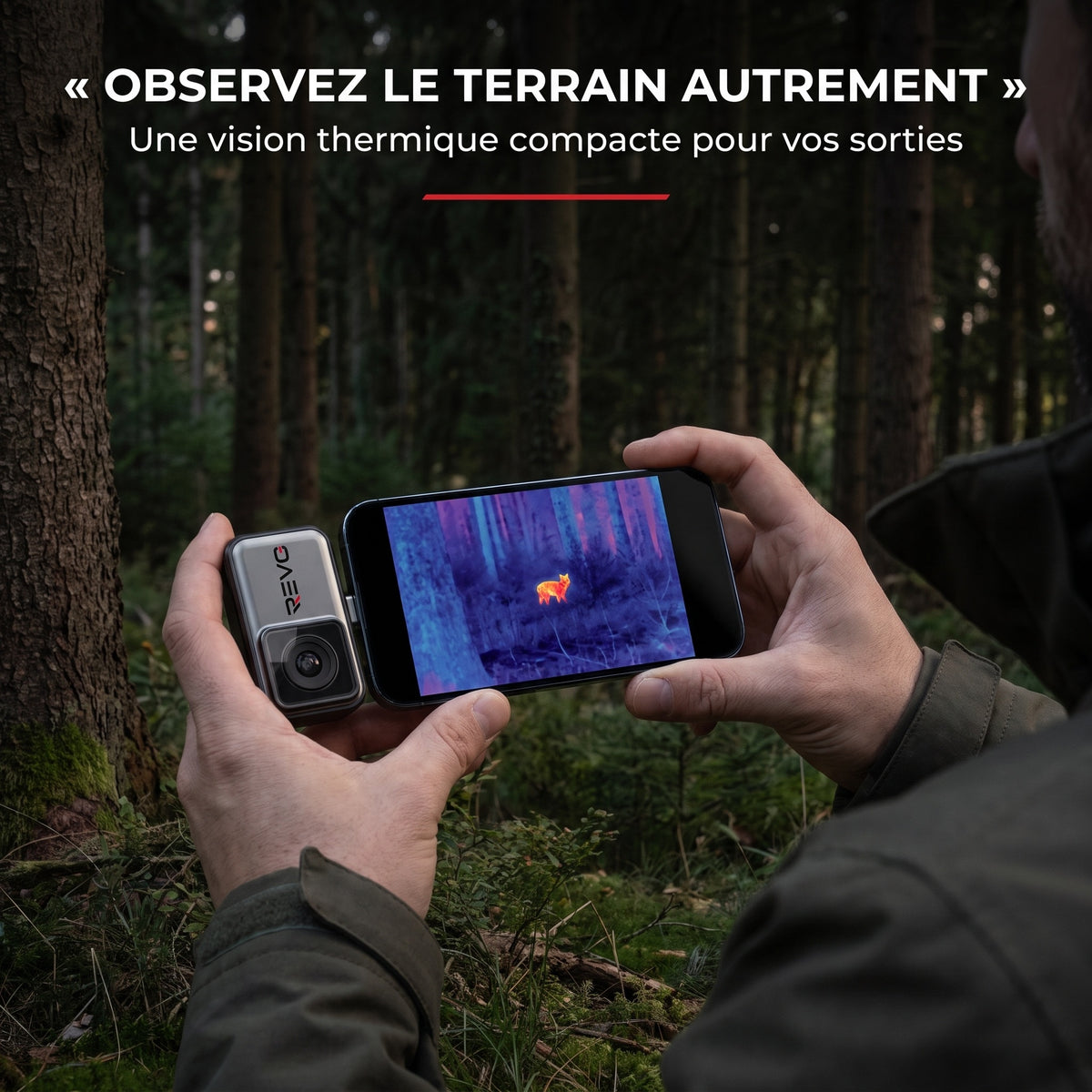 Caméra Thermique Smartphone REVO WildScan 256 – 256 × 192, 25 Hz – Chasse, Observation & Plein Air