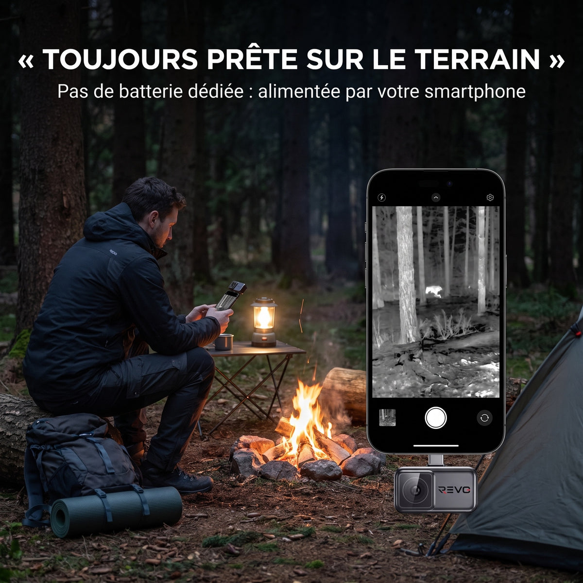Caméra Thermique Smartphone REVO WildScan 256 – 256 × 192, 25 Hz – Chasse, Observation & Plein Air