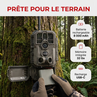 Caméra de Chasse REVO Noctra 64 – 64 MP, Vidéo 1296p, Wi-Fi, Vision Nocturne 30 m, Batterie 8 000 mAh & Mémoire 32 Go