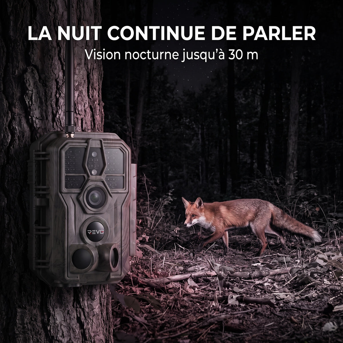 Caméra de Chasse REVO Noctra 64 – 64 MP, Vidéo 1296p, Wi-Fi, Vision Nocturne 30 m, Batterie 8 000 mAh & Mémoire 32 Go