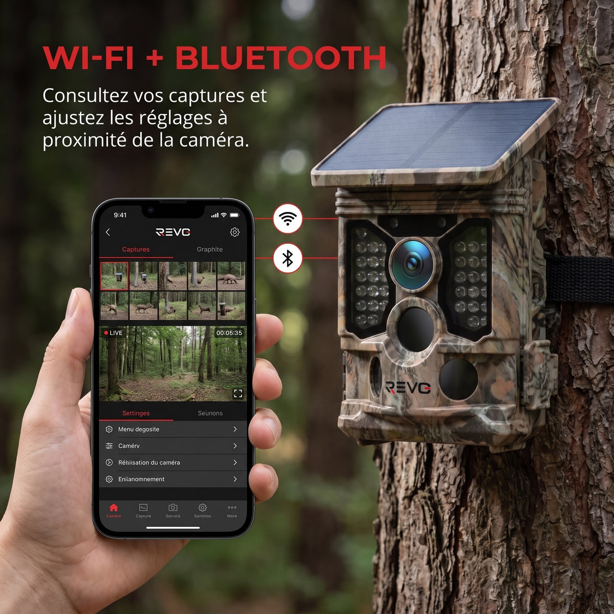 Caméra de Chasse REVO TrackCam 30 – 4K 30 fps, Wi-Fi & Bluetooth, Détection 0,1 s, Vision Nocturne & IP66