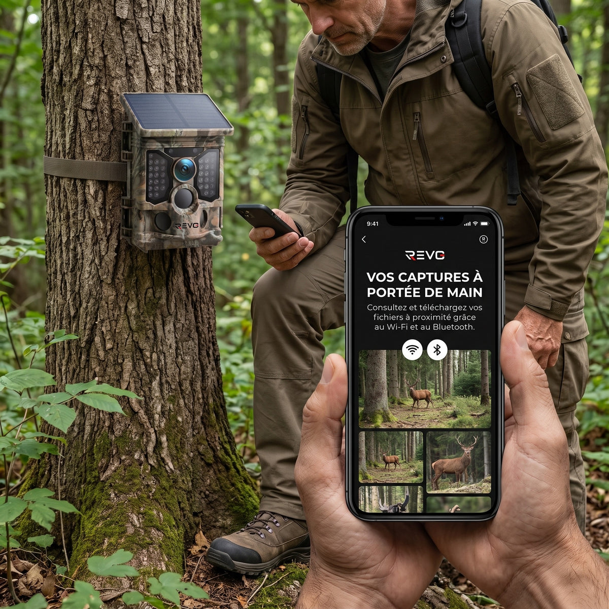 Caméra de Chasse REVO TrackCam 30 – 4K 30 fps, Wi-Fi & Bluetooth, Détection 0,1 s, Vision Nocturne & IP66