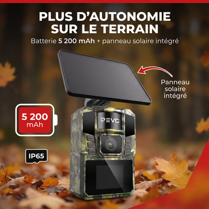 Caméra de Chasse Solaire REVO WildScan 48 – 4K, 48 MP, Vision Nocturne & Connexion Smartphone