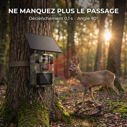 Caméra de Chasse Solaire REVO WildScan 48 – 4K, 48 MP, Vision Nocturne & Connexion Smartphone