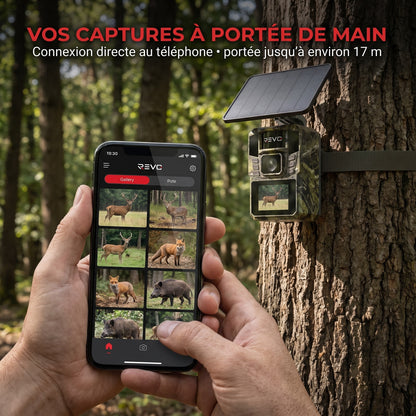 Caméra de Chasse Solaire REVO WildScan 48 – 4K, 48 MP, Vision Nocturne & Connexion Smartphone