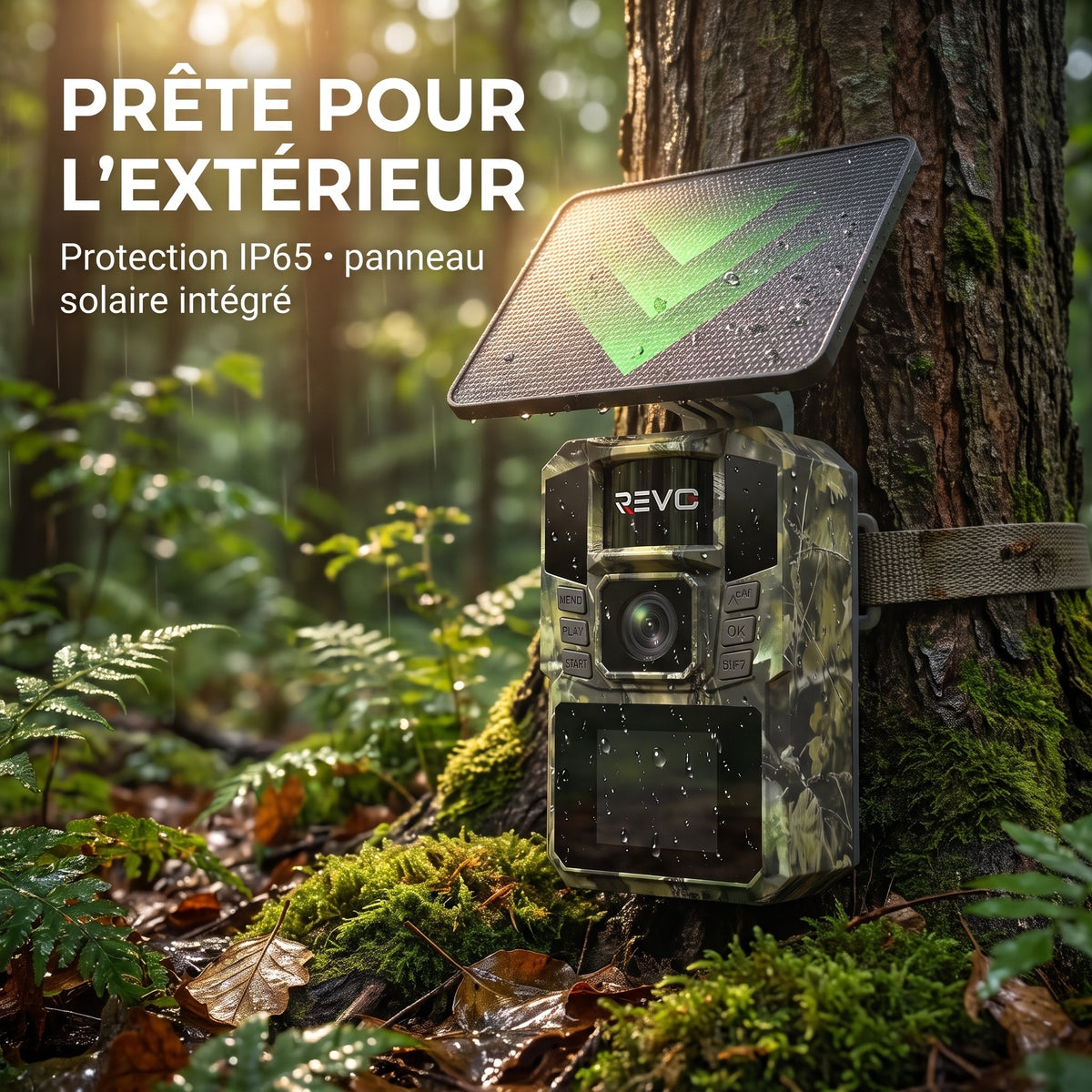 Caméra de Chasse Solaire REVO WildScan 48 – 4K, 48 MP, Vision Nocturne & Connexion Smartphone