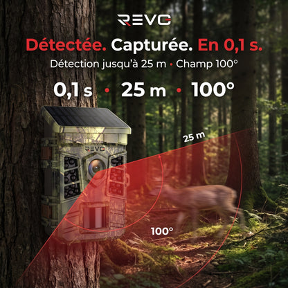 Caméra de Chasse Solaire REVO Faunex 60 – 60 MP, Vidéo 4K, Wi-Fi, Déclenchement 0,1 s & Vision Nocturne IP66