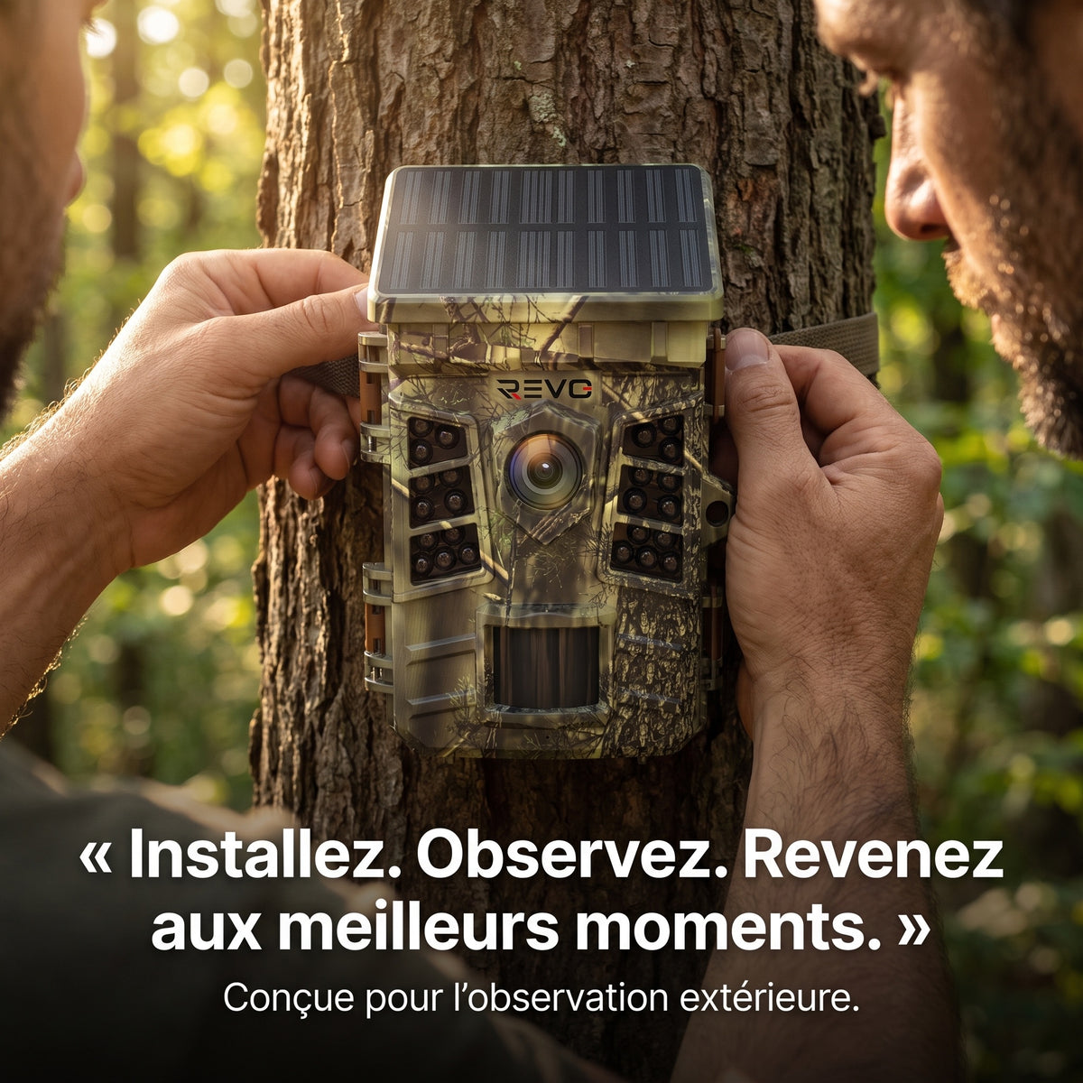 Caméra de Chasse Solaire REVO Faunex 60 – 60 MP, Vidéo 4K, Wi-Fi, Déclenchement 0,1 s & Vision Nocturne IP66