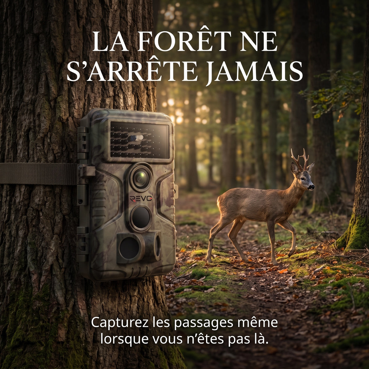 Caméra de Chasse REVO Sylvan 64 – 64 MP, Vidéo 1296P, Déclenchement 0,1 s & Vision Nocturne 30 m