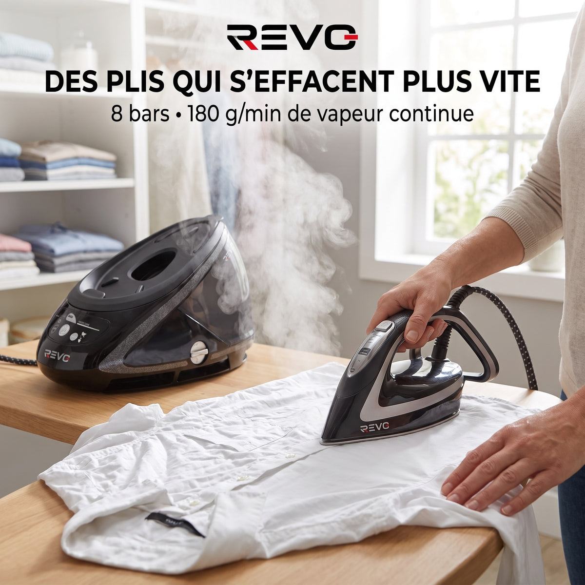 Centrale Vapeur REVO Steamax 650 – 2 600 W, 8 Bars, Pressing 650 g/min & Réservoir 1,9 L