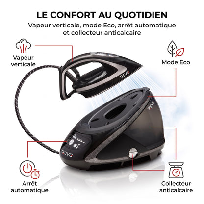 Centrale Vapeur REVO Steamax 650 – 2 600 W, 8 Bars, Pressing 650 g/min & Réservoir 1,9 L