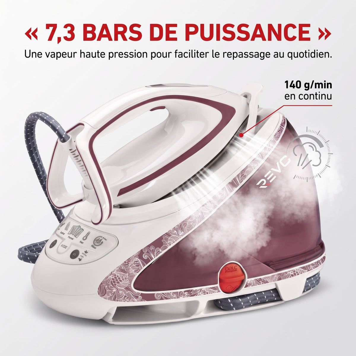 Centrale Vapeur REVO Ferrox 490 – 7,3 Bars, Boost 490 g/min, 2600 W & Réservoir 1,9 L
