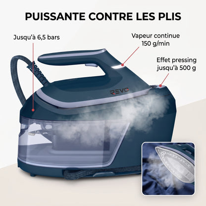 Centrale Vapeur REVO Ironex 600 – 2 400 W, 6,5 Bars, Effet Pressing jusqu’à 500 g & Réservoir 1,8 L