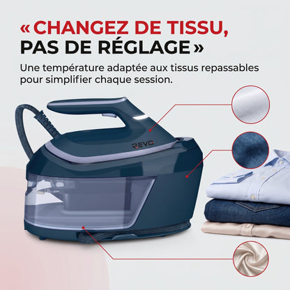Centrale Vapeur REVO Ironex 600 – 2 400 W, 6,5 Bars, Effet Pressing jusqu’à 500 g & Réservoir 1,8 L