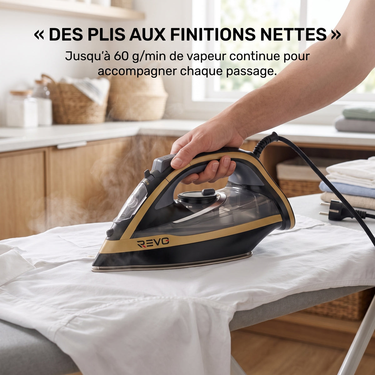 Fer à Repasser Vapeur REVO Pressium 260 – 3 000 W, Vapeur 60 g/min, Boost 260 g/min & Filtration Anticalcaire
