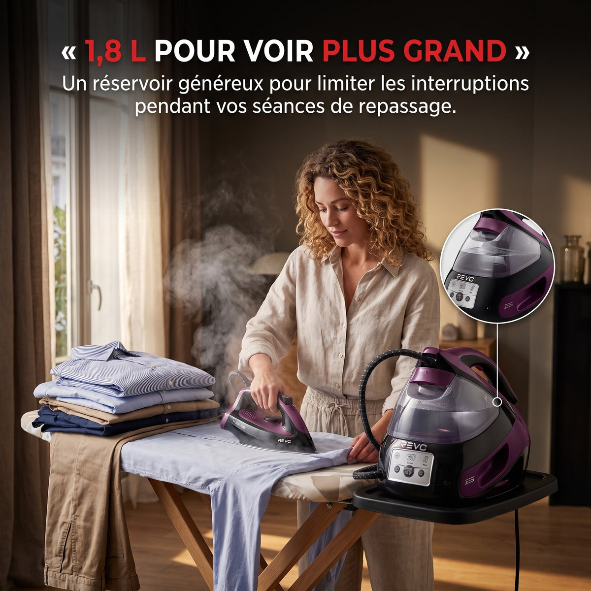 Centrale Vapeur REVO Pressor 480 – 6,9 Bars, Boost Vapeur 480 g/min & Réservoir 1,8 L