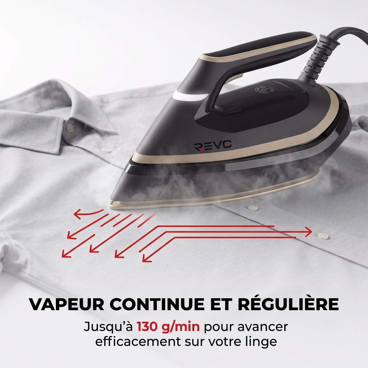 Centrale Vapeur REVO Steamora 600 – 2 400 W, 8 Bars, Effet Pressing 600 g & Réservoir 1,8 L