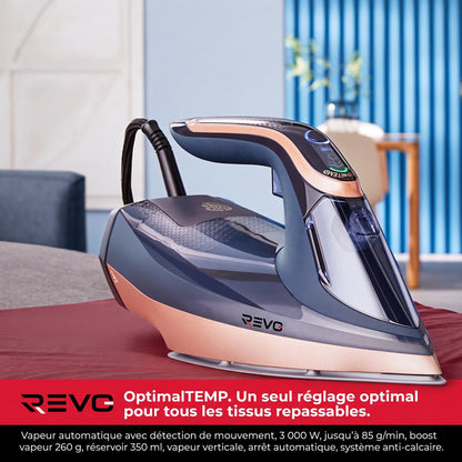 Fer à Vapeur REVO Thermion 3000 – 3 000 W, Vapeur Automatique 85 g/min & Effet Pressing 260 g