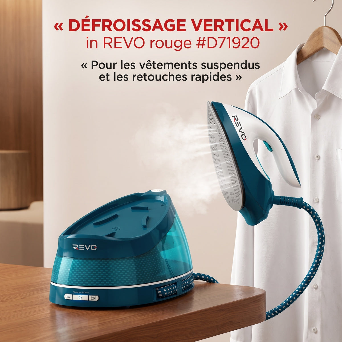 Centrale Vapeur REVO Pressano 400 – 2 400 W, 6,5 Bars, Pressing 400 g & Réservoir 1,5 L