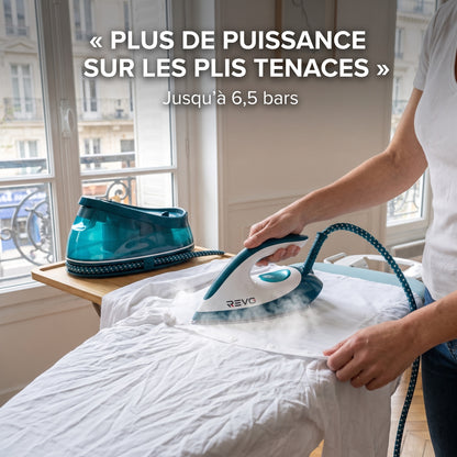 Centrale Vapeur REVO Pressano 400 – 2 400 W, 6,5 Bars, Pressing 400 g & Réservoir 1,5 L
